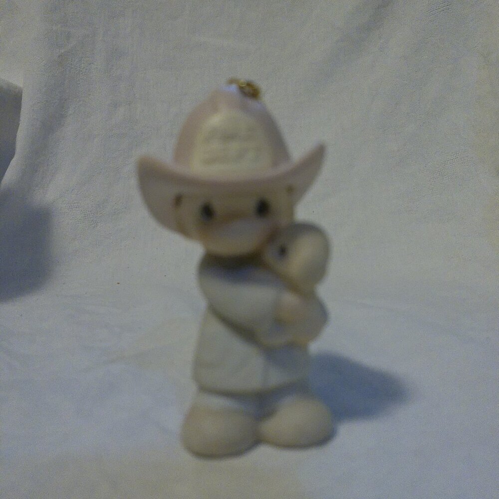 Precious Moments Samuel J Butcher Love Rescued Me Ornament 1986 EUC